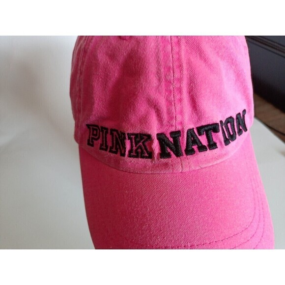 Victoria's Secret Hat PINK NATION Baseball Cap Neon Pink Sports Adjustable Back - Picture 4 of 10